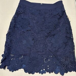 Aqua navy lace skirt